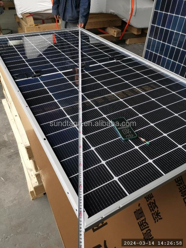 Factory Price SUNDTA 500W-595W Black Glass Bifacial PV Module 23.03% Efficiency Half-Cut PERC Solar Panel for Home Energy System