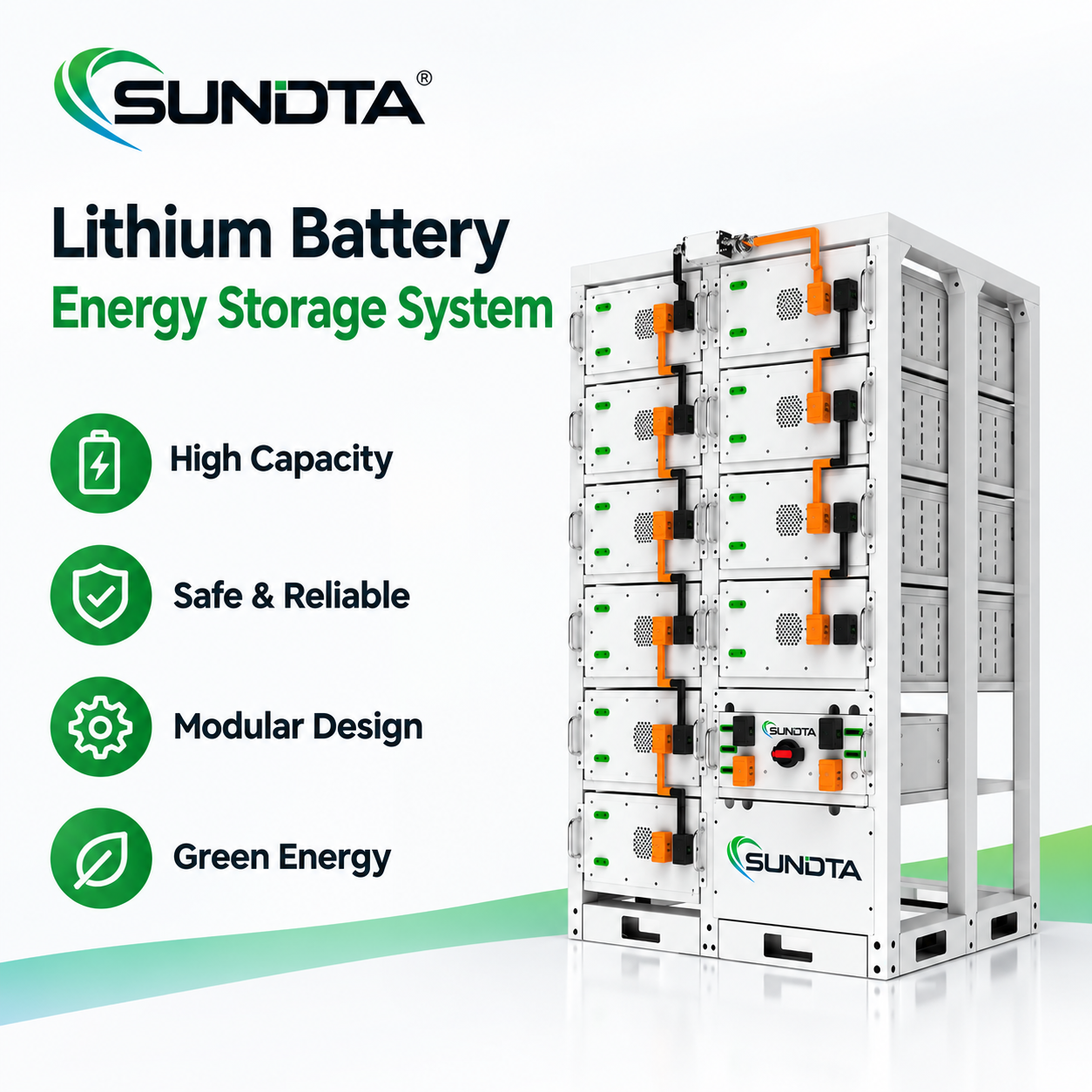 Smart BMS 51.2V Stackable LiFePO4 Solar Home Battery Storage