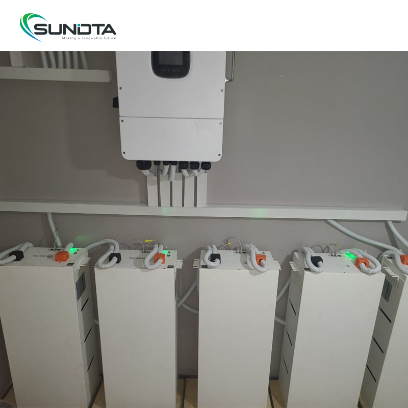 Smart BMS 51.2V Stackable LiFePO4 Solar Home Battery Storage System Monocrystalline Inverter Compatible Lithium PV Pack