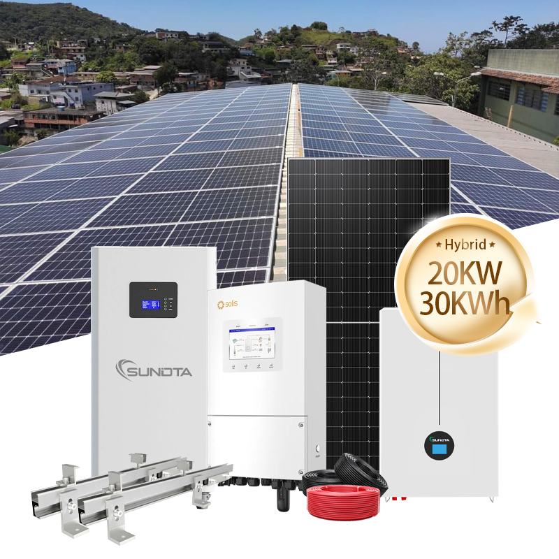 Complete Hybrid Solar Energy Storage System 20KW 30KW 50KW All in One Solar Panel Energy System for Home with Lithium Battery