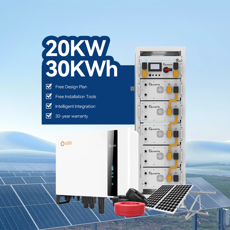 20kw Complete Set Solar Energy Power Storage System 20KW 30KW 25kw 35kw Hybrid Solar Panel Electric Power Generation Kit