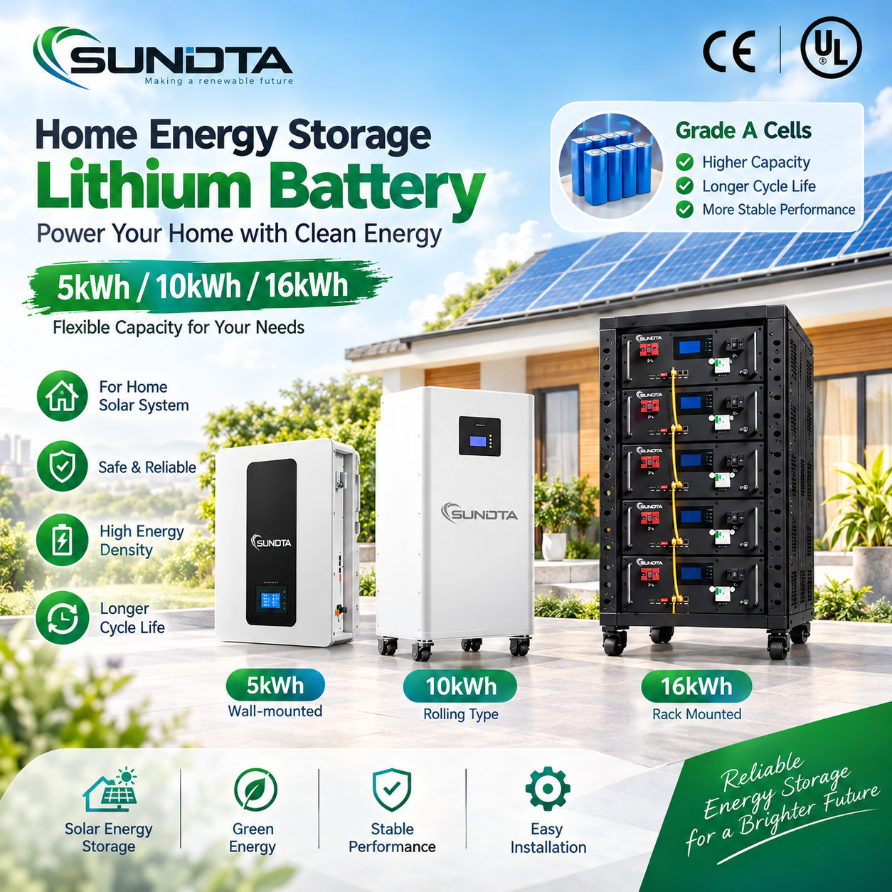 Sundta 51.2V 200Ah 10kWh LiFePO4 Battery