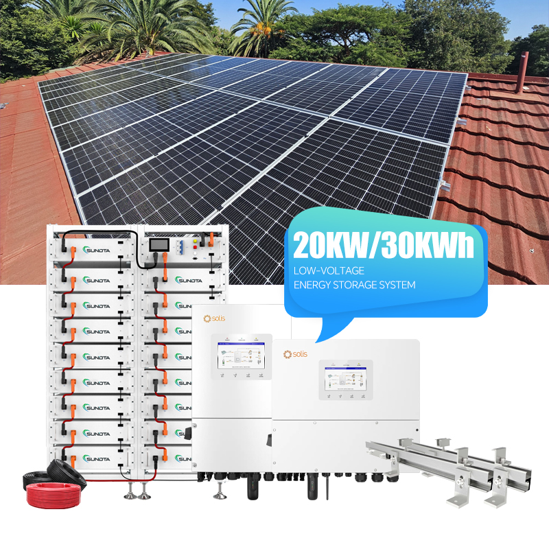 Complete Set of 20kW Solar Energy Storage System Hybrid Solar Panel Power Kits 20kW, 25kW, 30kW, 35kW With Cheap Price